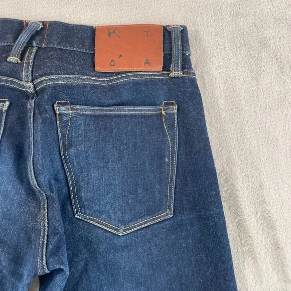 HIROSHI KATO The Pen Slim Selvedge Denim Jeans 29x27 Blue Raw Stretch USA Made